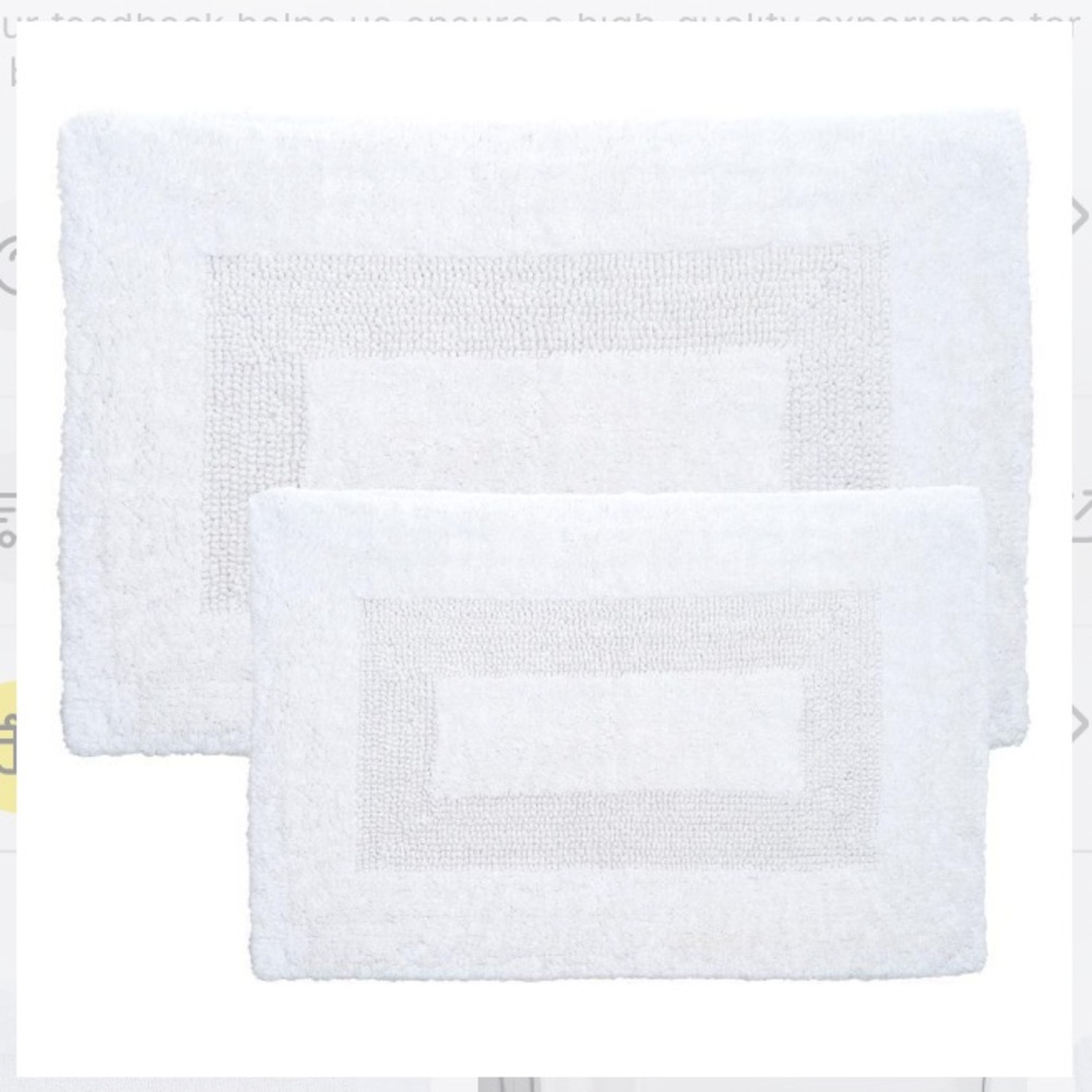 NWT Yorkshire White Bath Mat 2 pc set